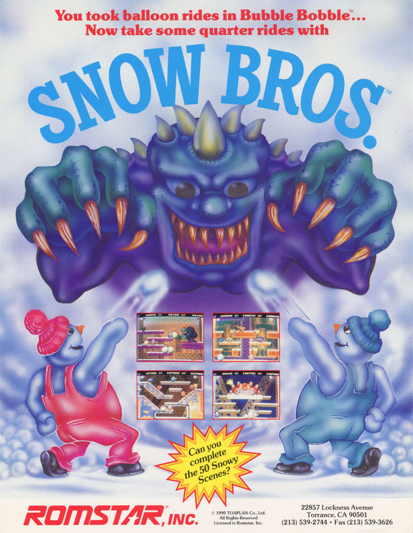 snow bros 2 arcade marquee
