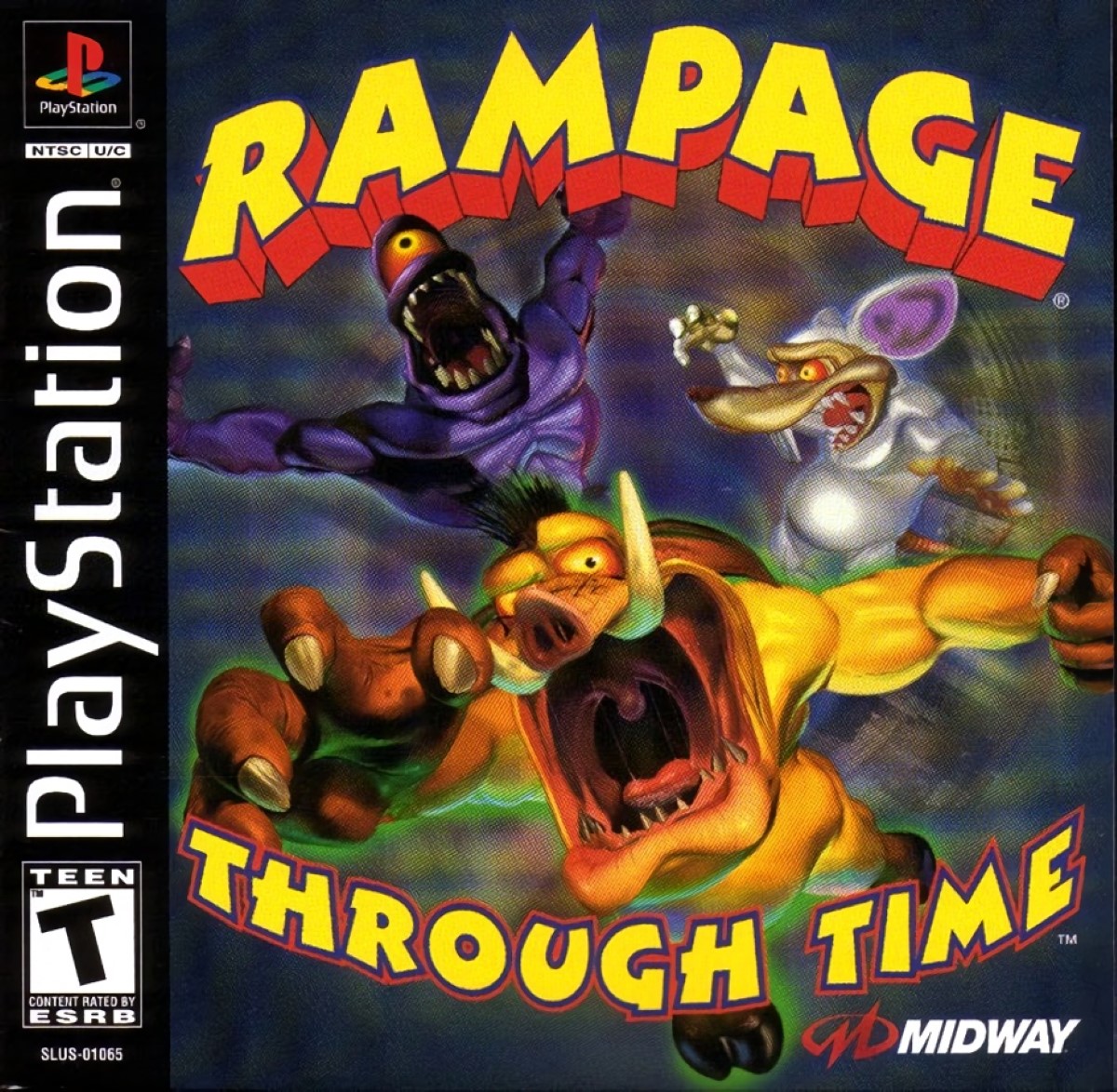 Through time. Плейстейшен 1 Rampage. Rampage through time ps1. Rampage ps1. Ярость ps1.